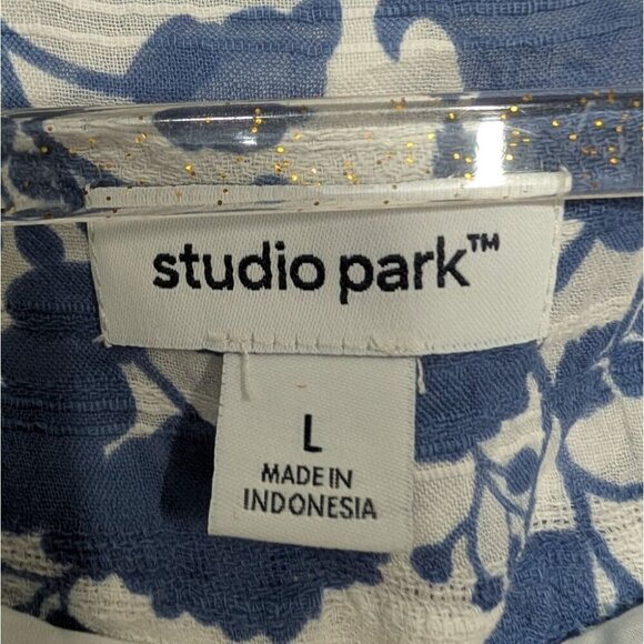 Studio Park x Amy Stran Floral Dress Womens Size Large White Blue Tassel Boho - Picture 6 of 10